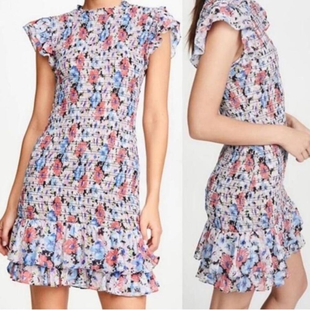 Veronica Beard Cici Floral Smocked Dress
